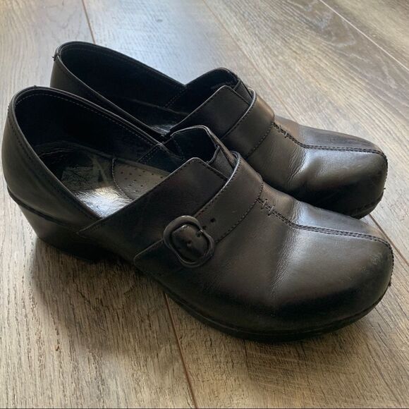 Dansko Tamara Black Leather Slip on Clogs EUR 41 - Picture 6 of 10